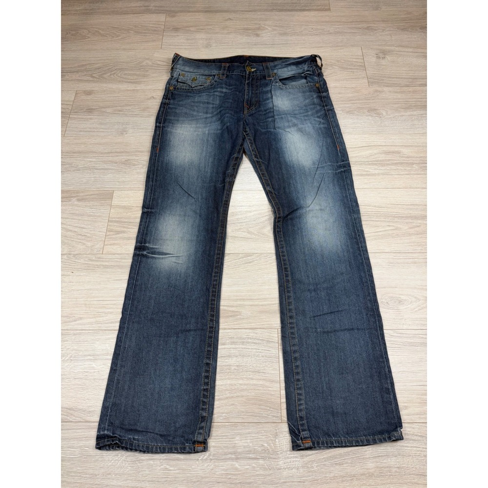 True Religion Vintage Straight Mens Blue Denim Jeans Size 33 MDE859LA8
